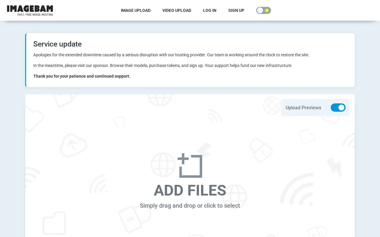 imagebam homepage screenshot