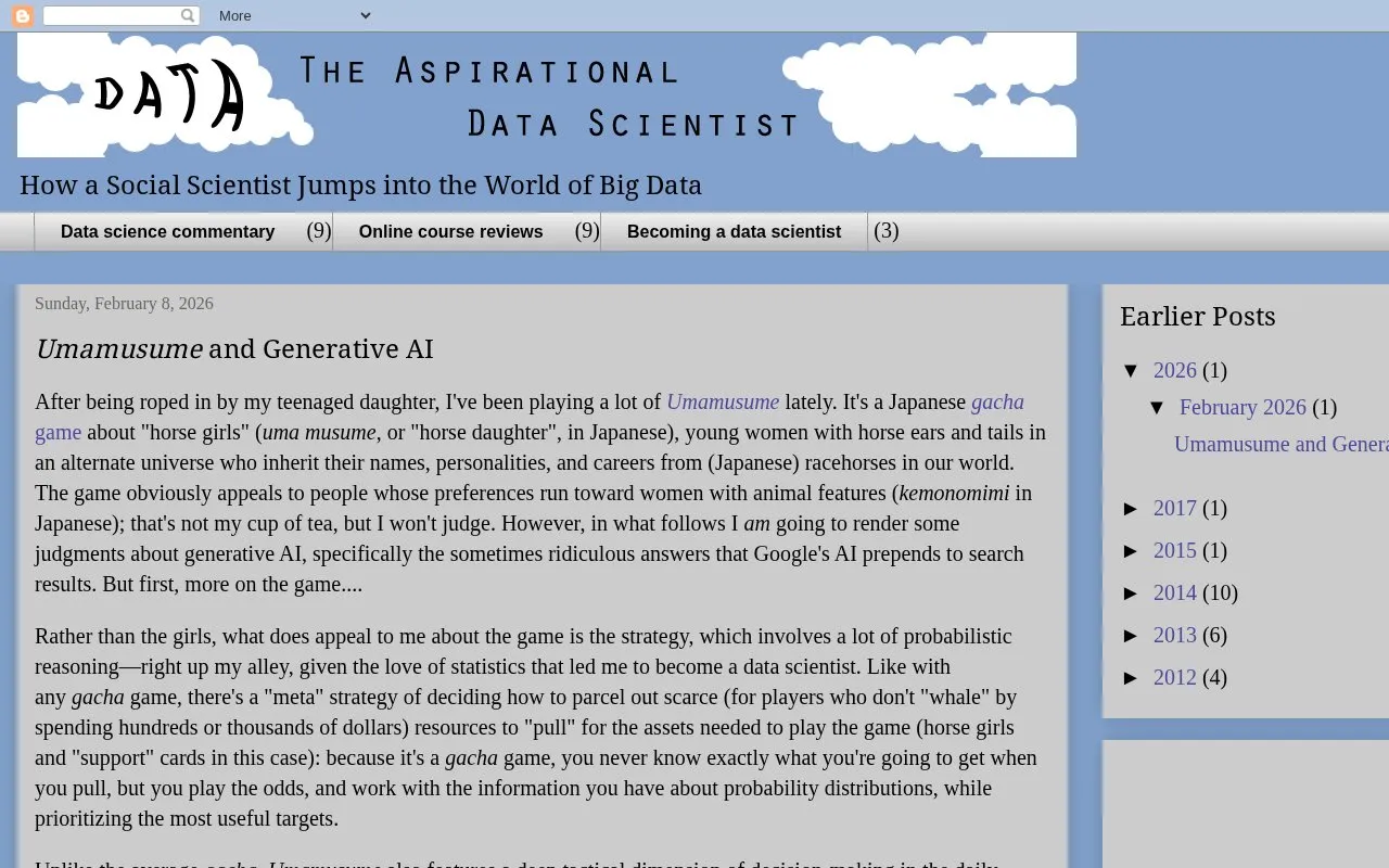 New Data Scientist homepage screenshot