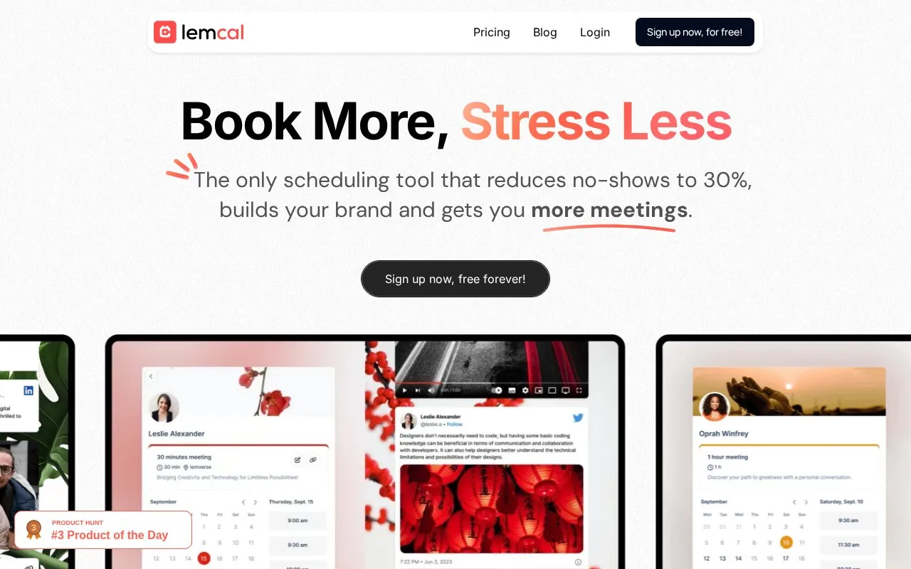 lemcal homepage screenshot