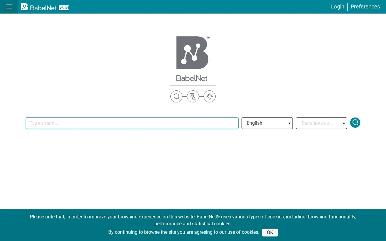 BabelNet homepage screenshot