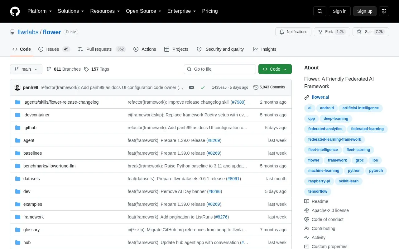 Flower homepage screenshot