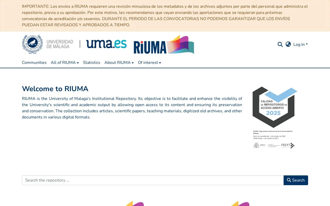 RIUMA homepage screenshot