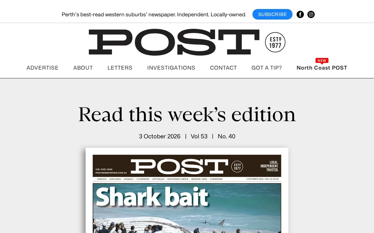 Post Newspapers homepage screenshot