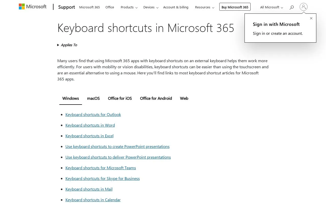 Hotkeys homepage screenshot