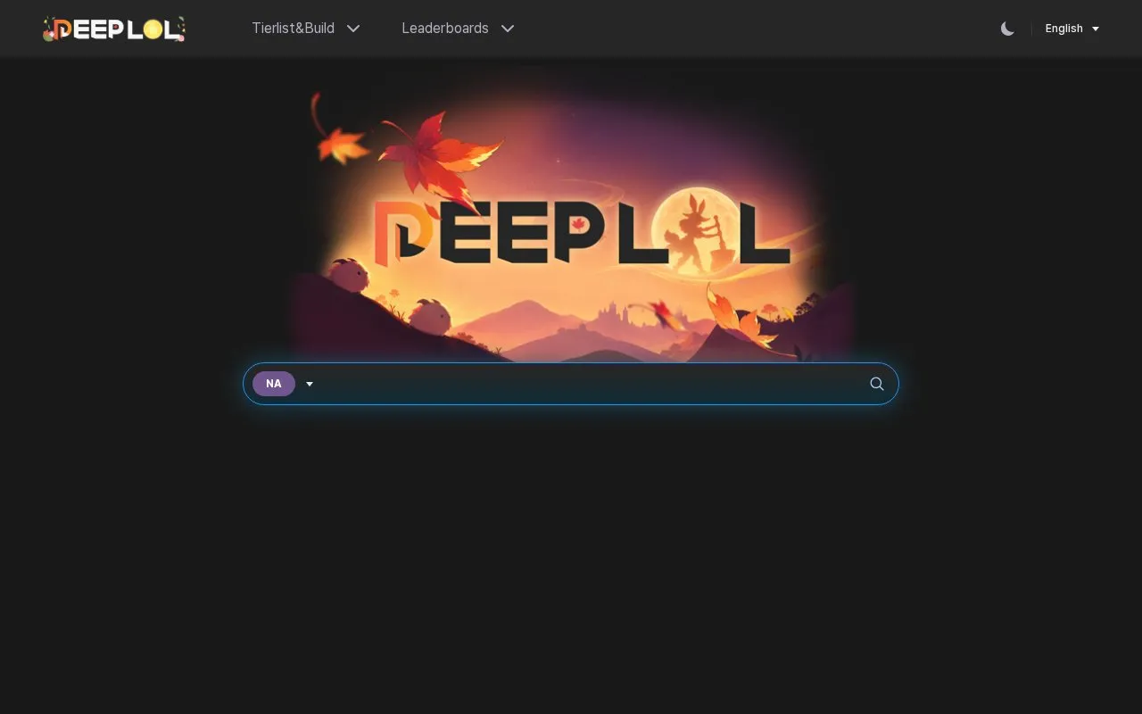 DeepLoL homepage screenshot