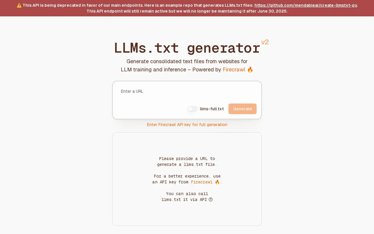 LLMSTXT.NEW homepage screenshot
