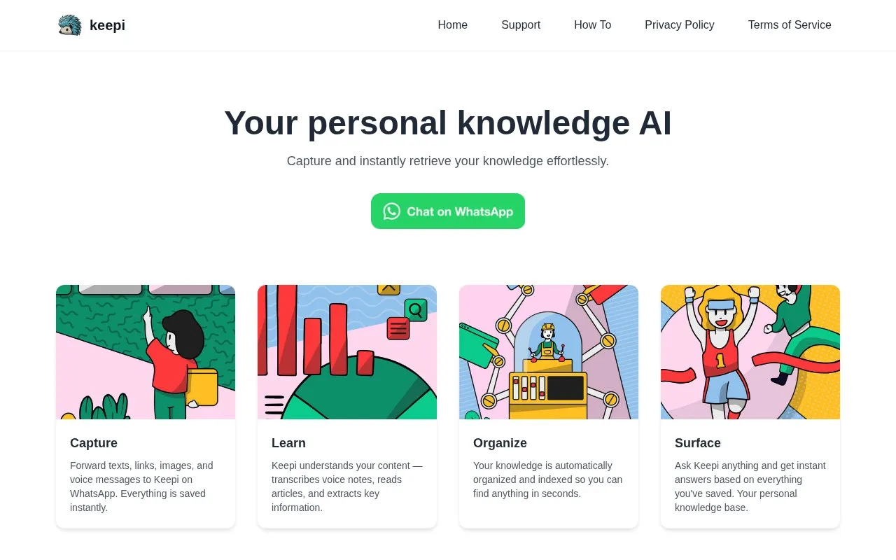 Keepi homepage screenshot