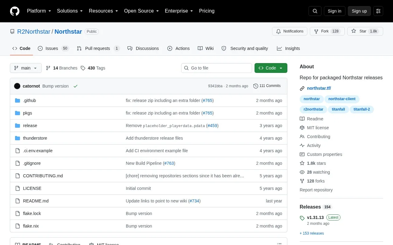 Northstar homepage screenshot