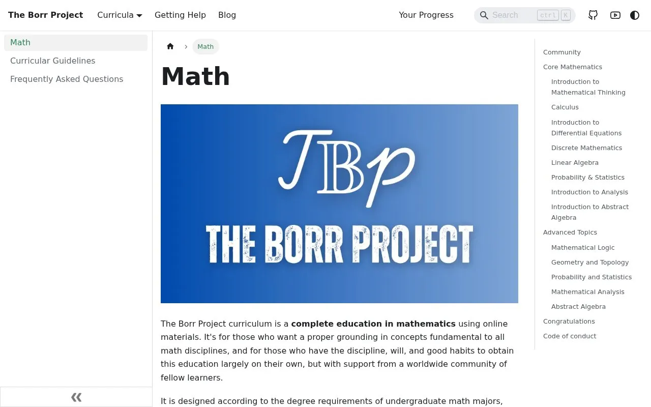 The Borr Project homepage screenshot