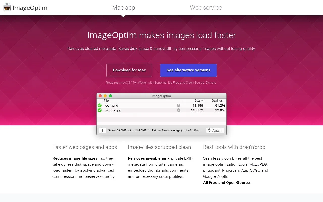 ImageOptim homepage screenshot