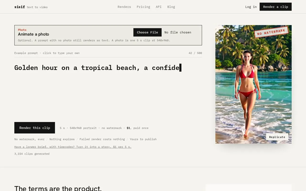 Sisif homepage screenshot