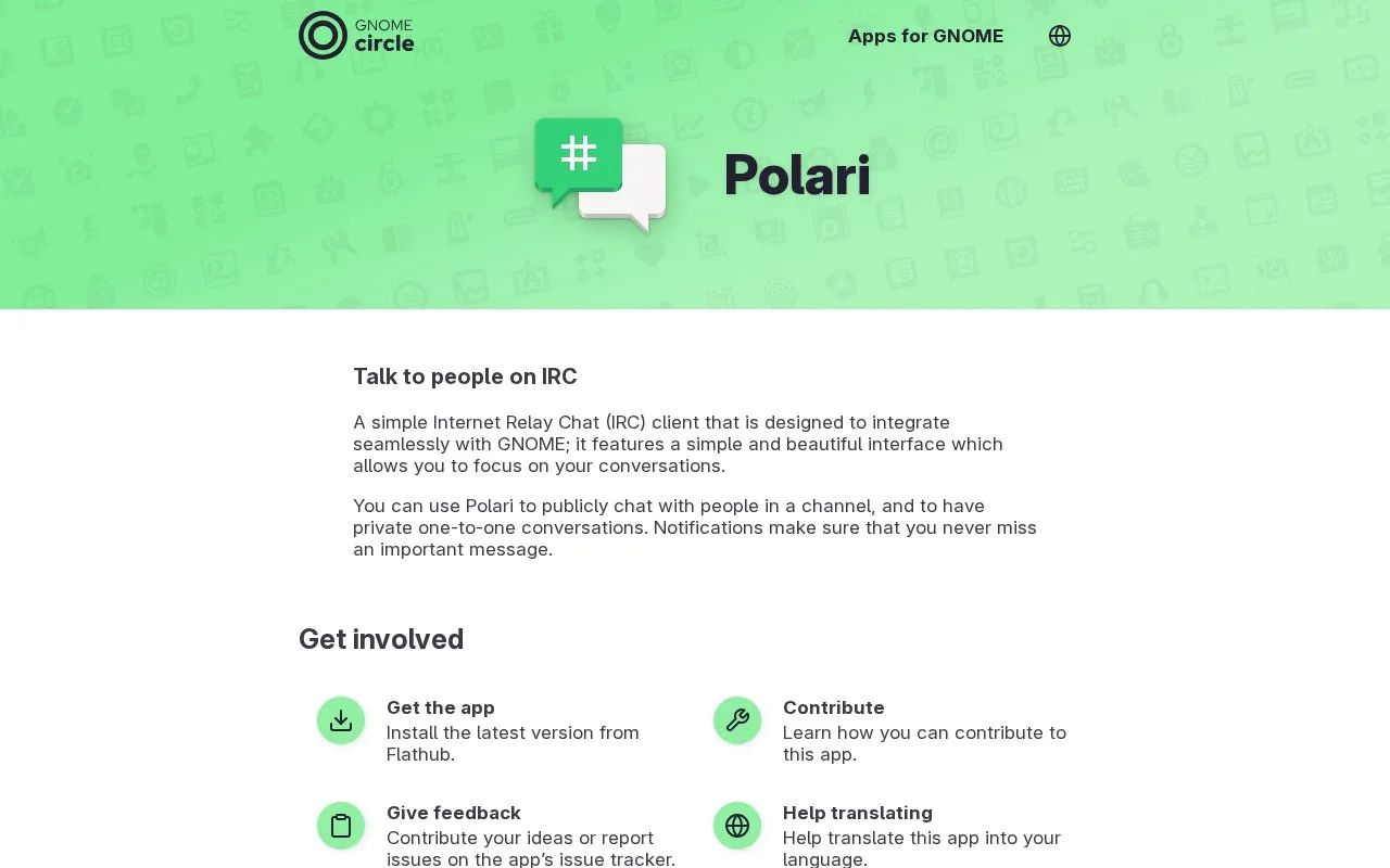 Polari homepage screenshot