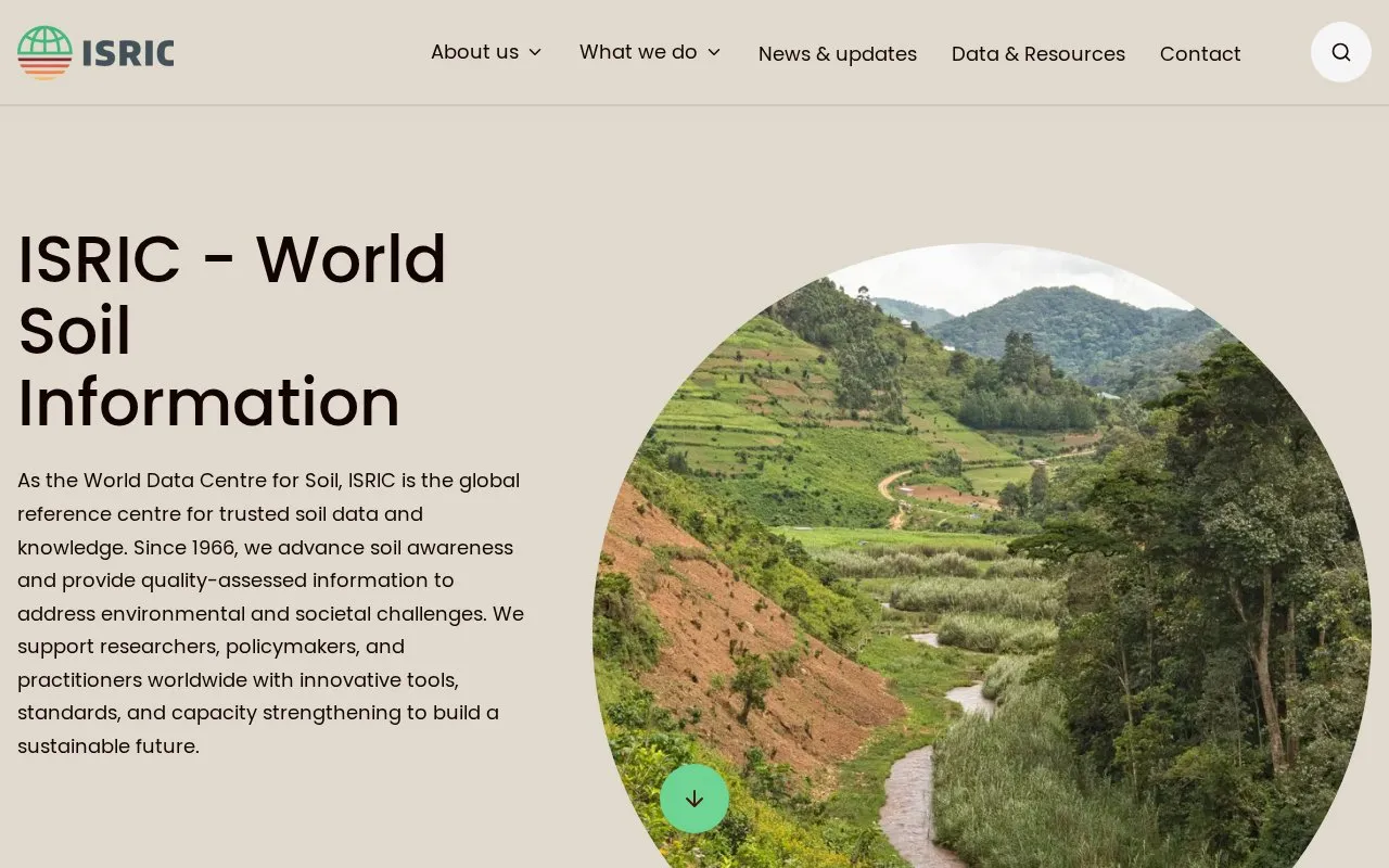 ISRIC - World Soil Information homepage screenshot