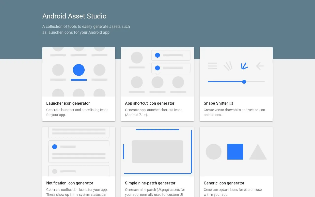 AndroidAssetStudio homepage screenshot