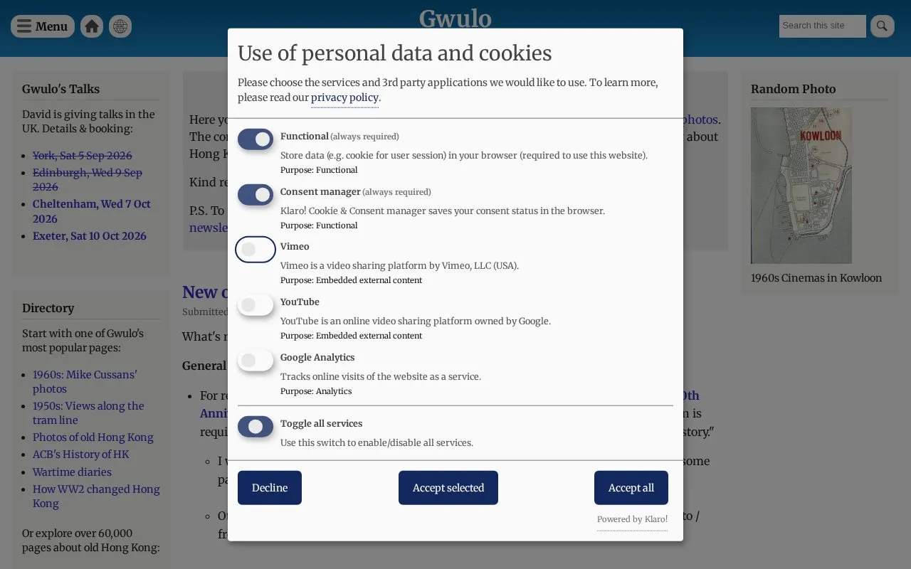 gwulo homepage screenshot