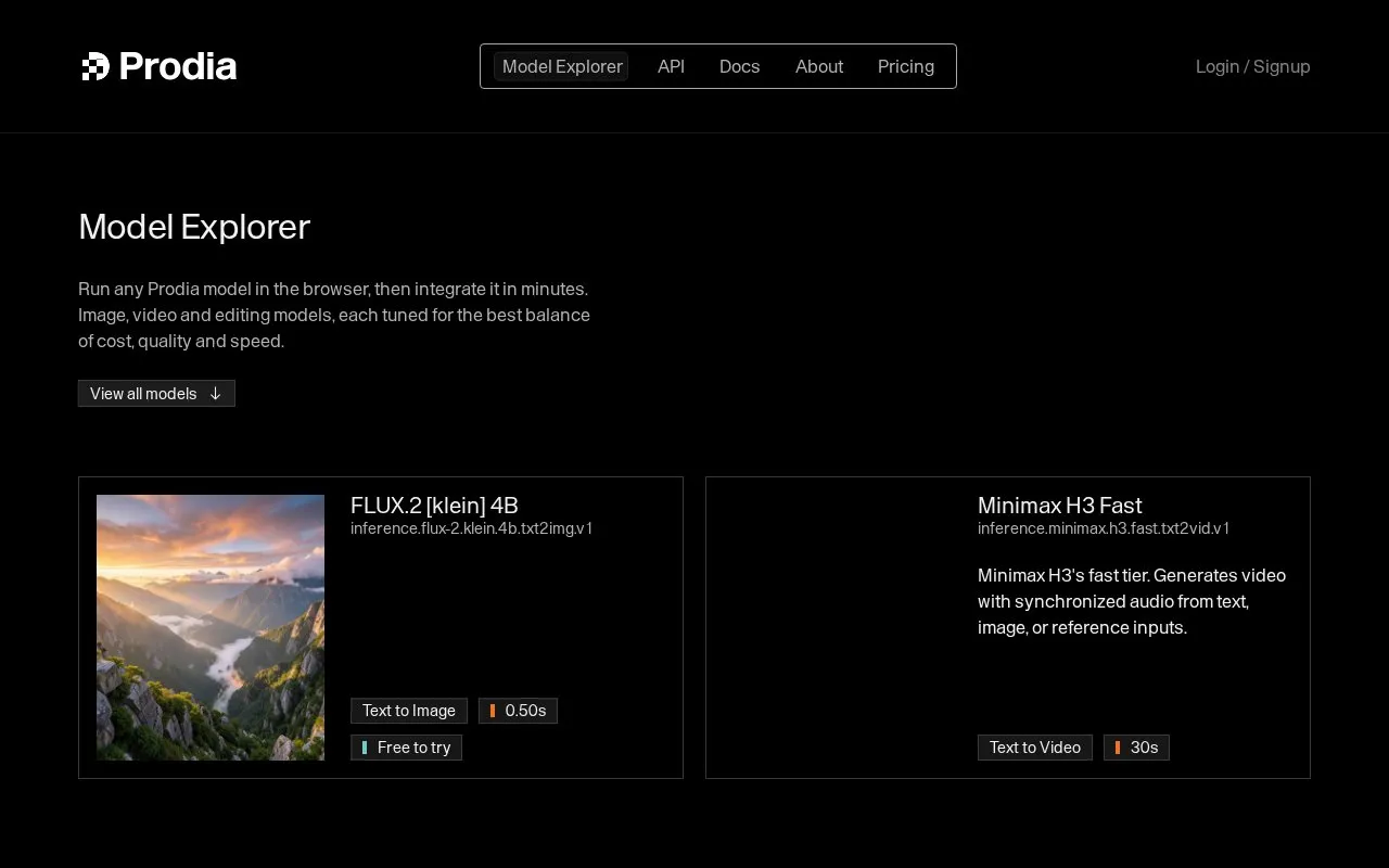 Prodia homepage screenshot