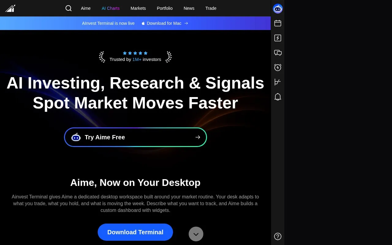 AInvest homepage screenshot