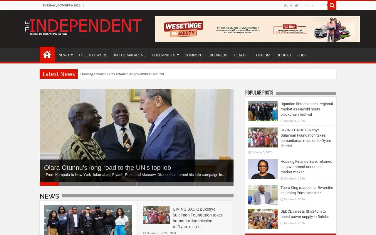 The Independent magazine homepage screenshot