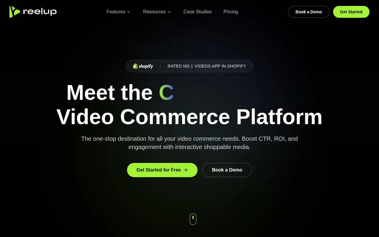 ReelUp homepage screenshot