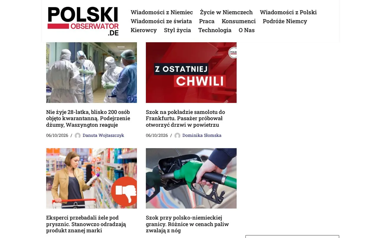 Polski Obserwator Niemcy homepage screenshot