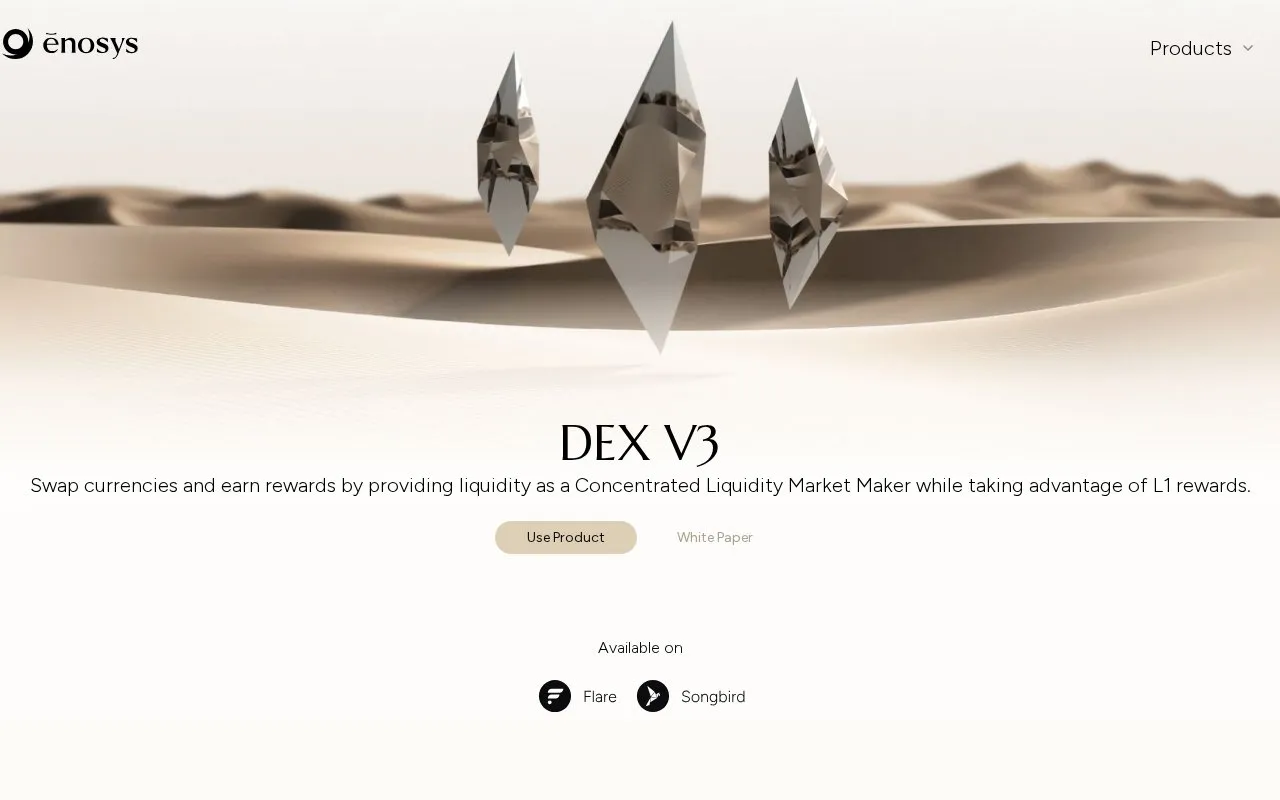 Enosys AMM V3 homepage screenshot