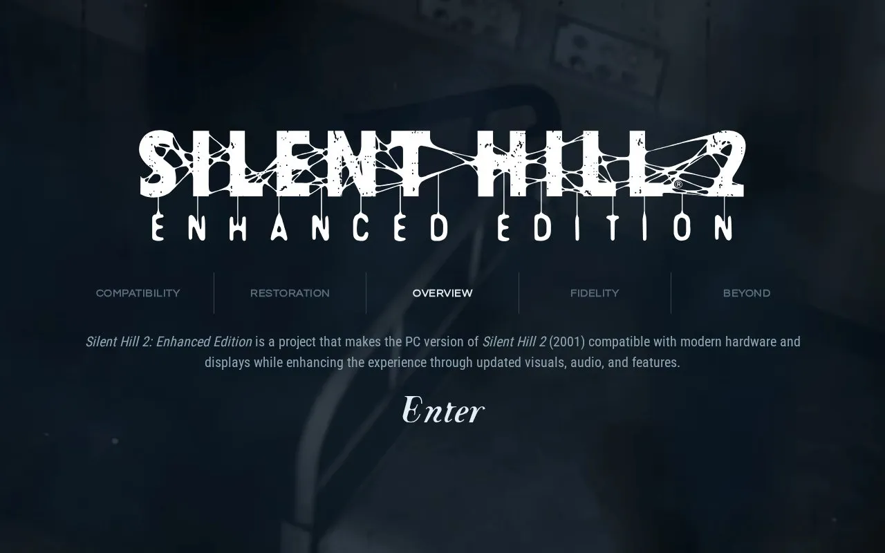 Silent Hill 2: Enhanced Edition homepage screenshot