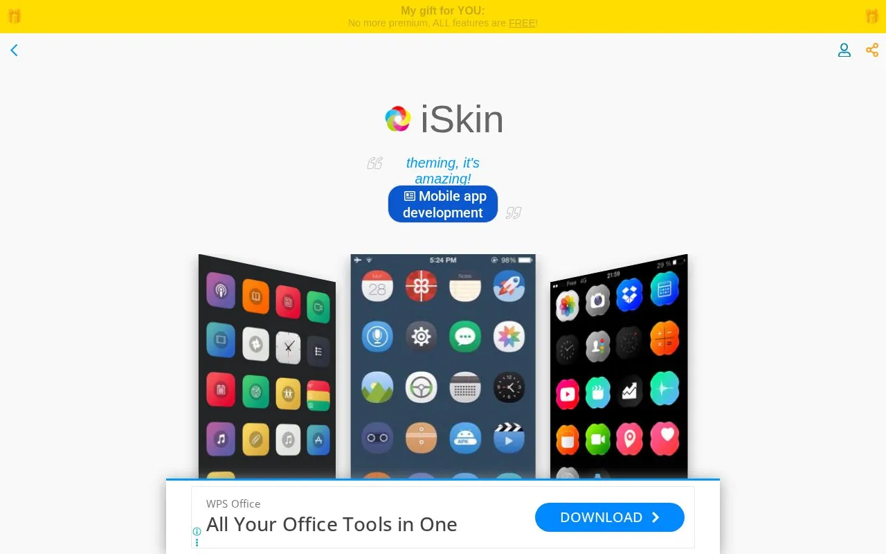 iSkin homepage screenshot