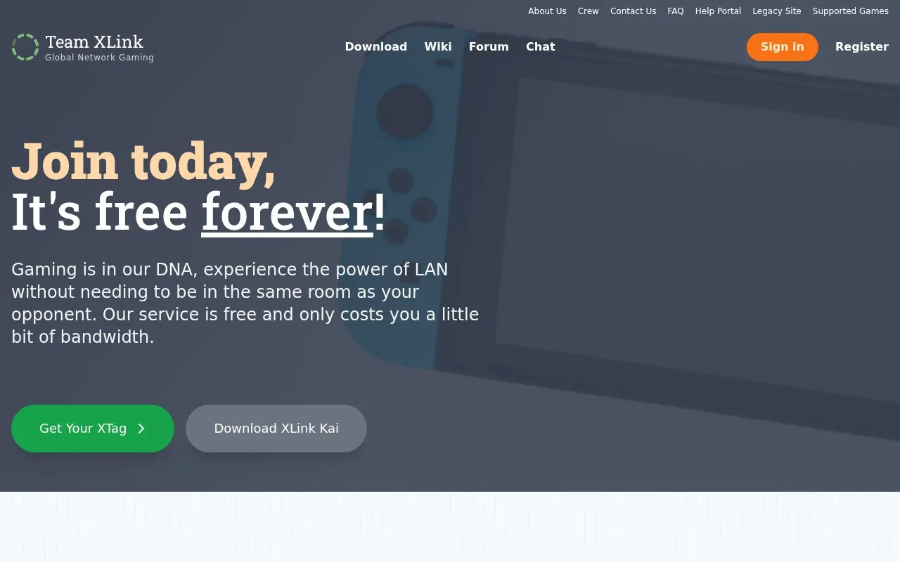 Team XLink homepage screenshot