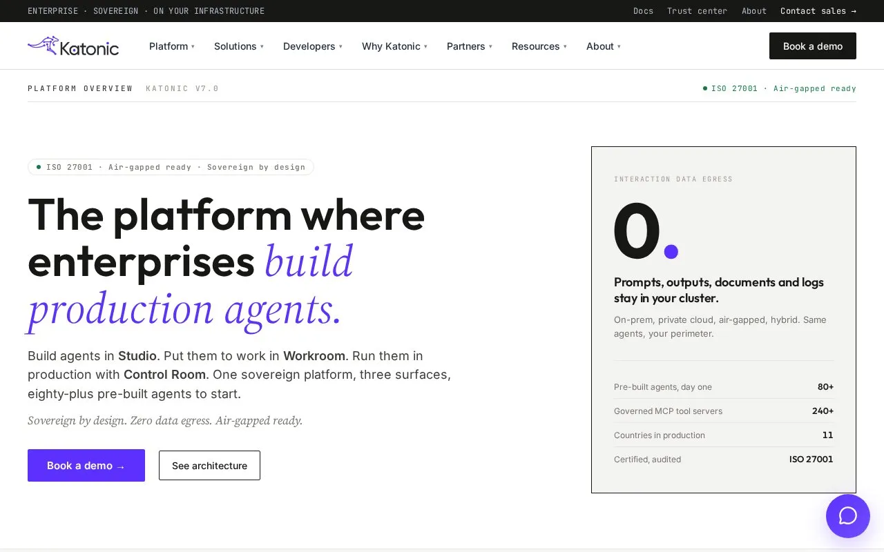 Katonic homepage screenshot