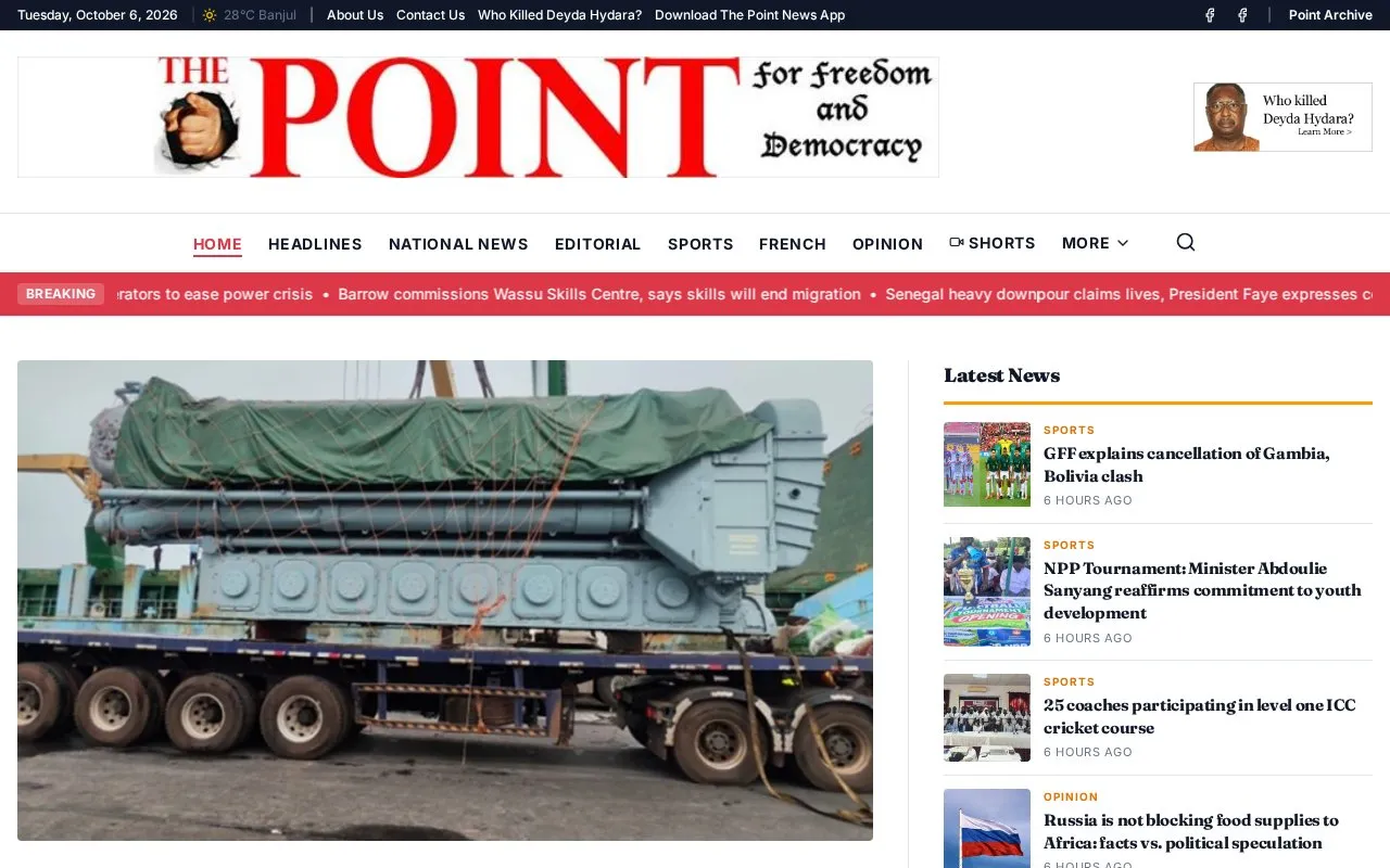 The Point homepage screenshot