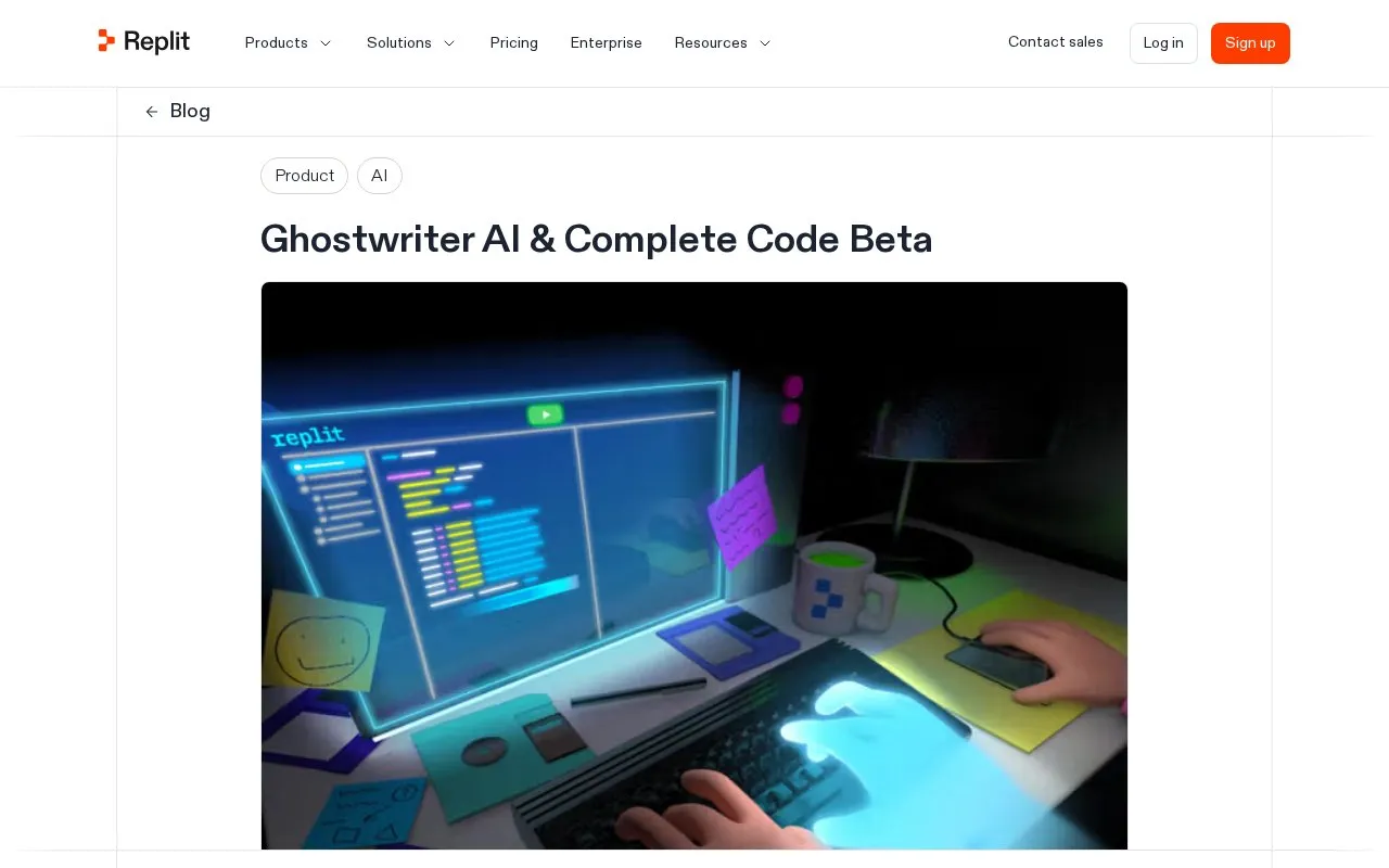 Ghostwriter homepage screenshot