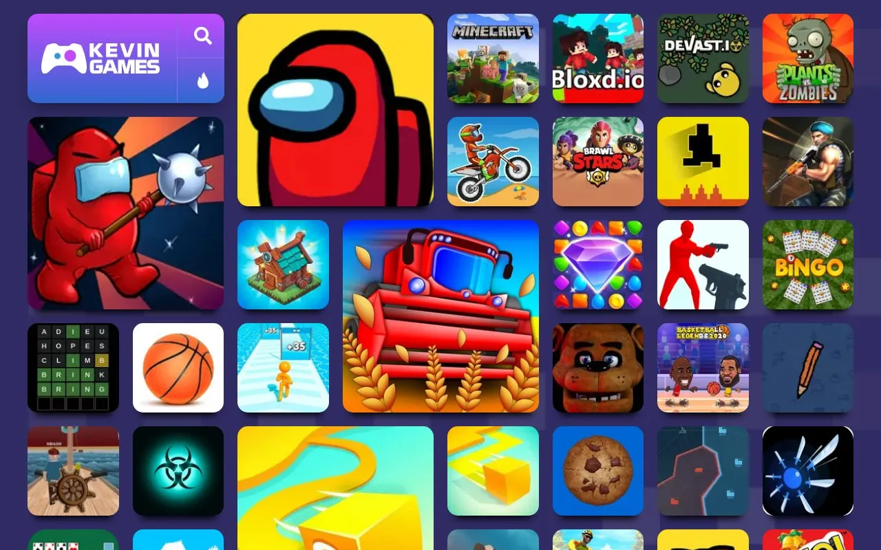 Kevin Games homepage screenshot