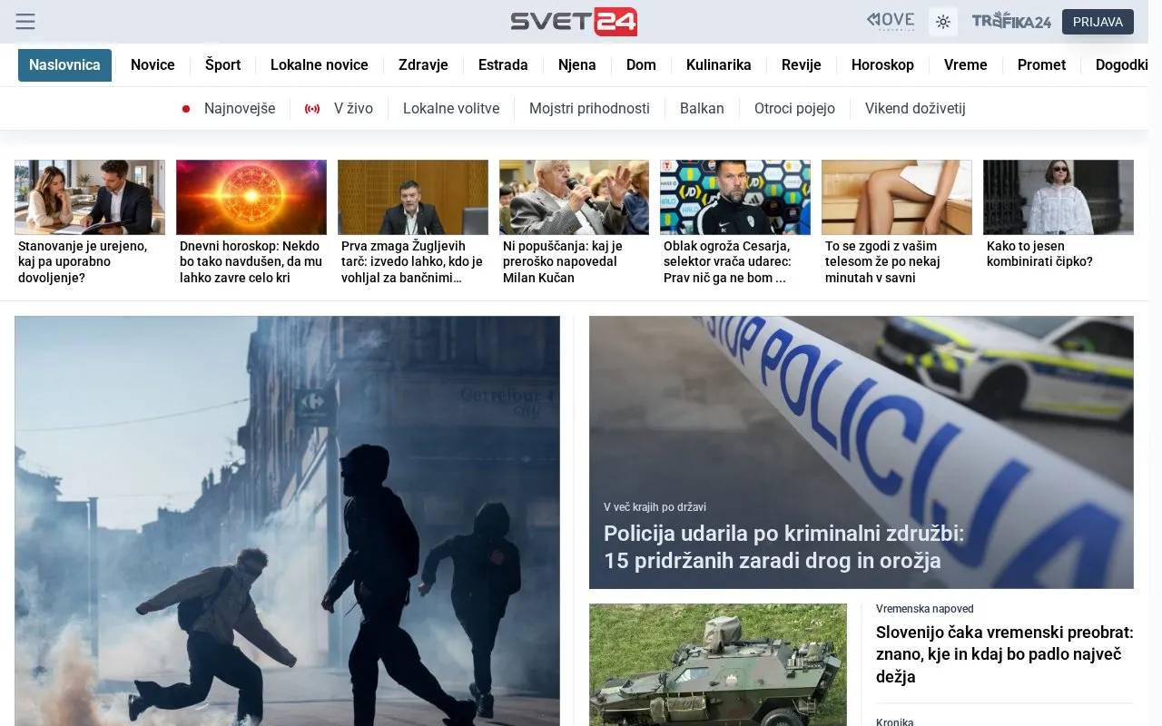 Svet24 homepage screenshot