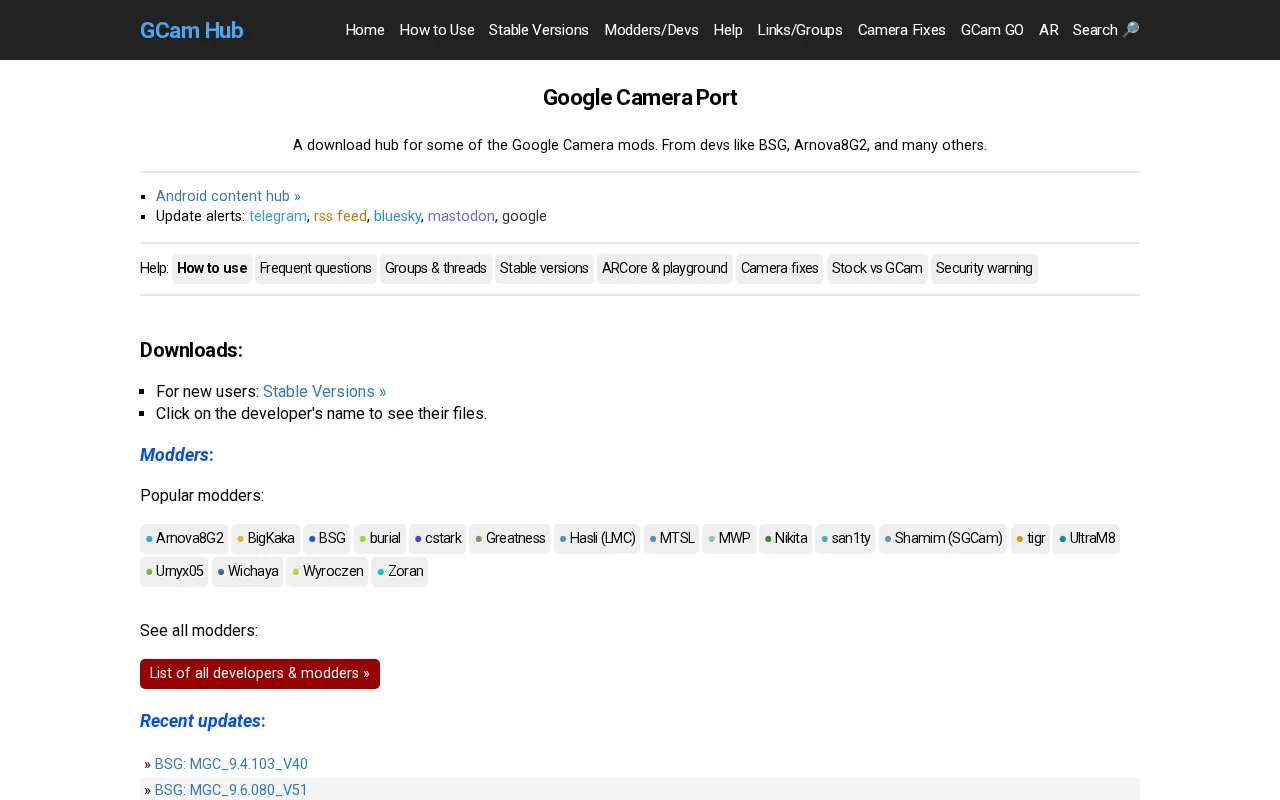 googlecameraport homepage screenshot
