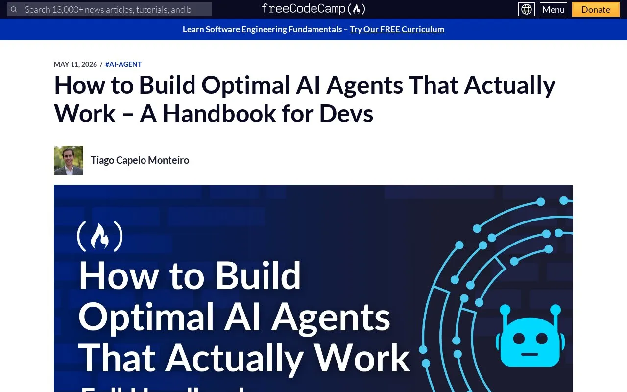 How to Build Optimal AI Agents That Actually Work homepage screenshot