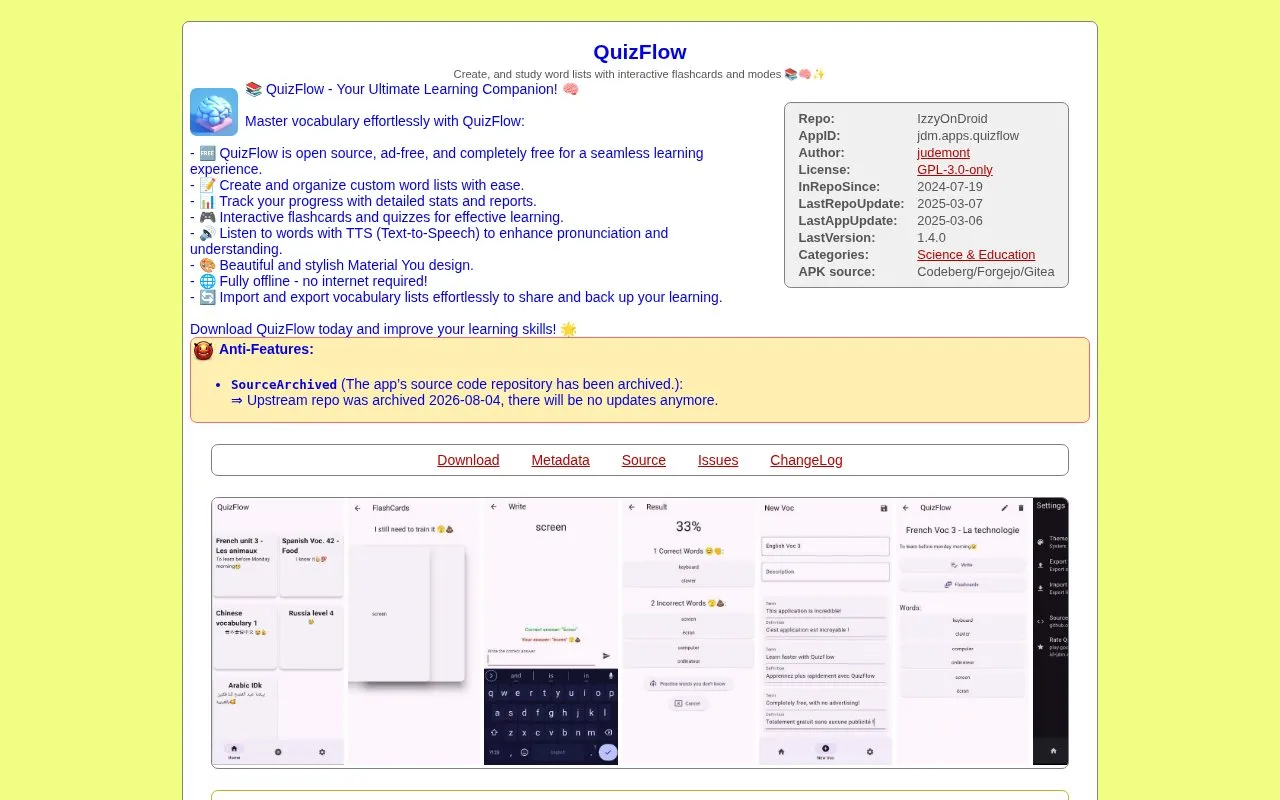 QuizFlow homepage screenshot