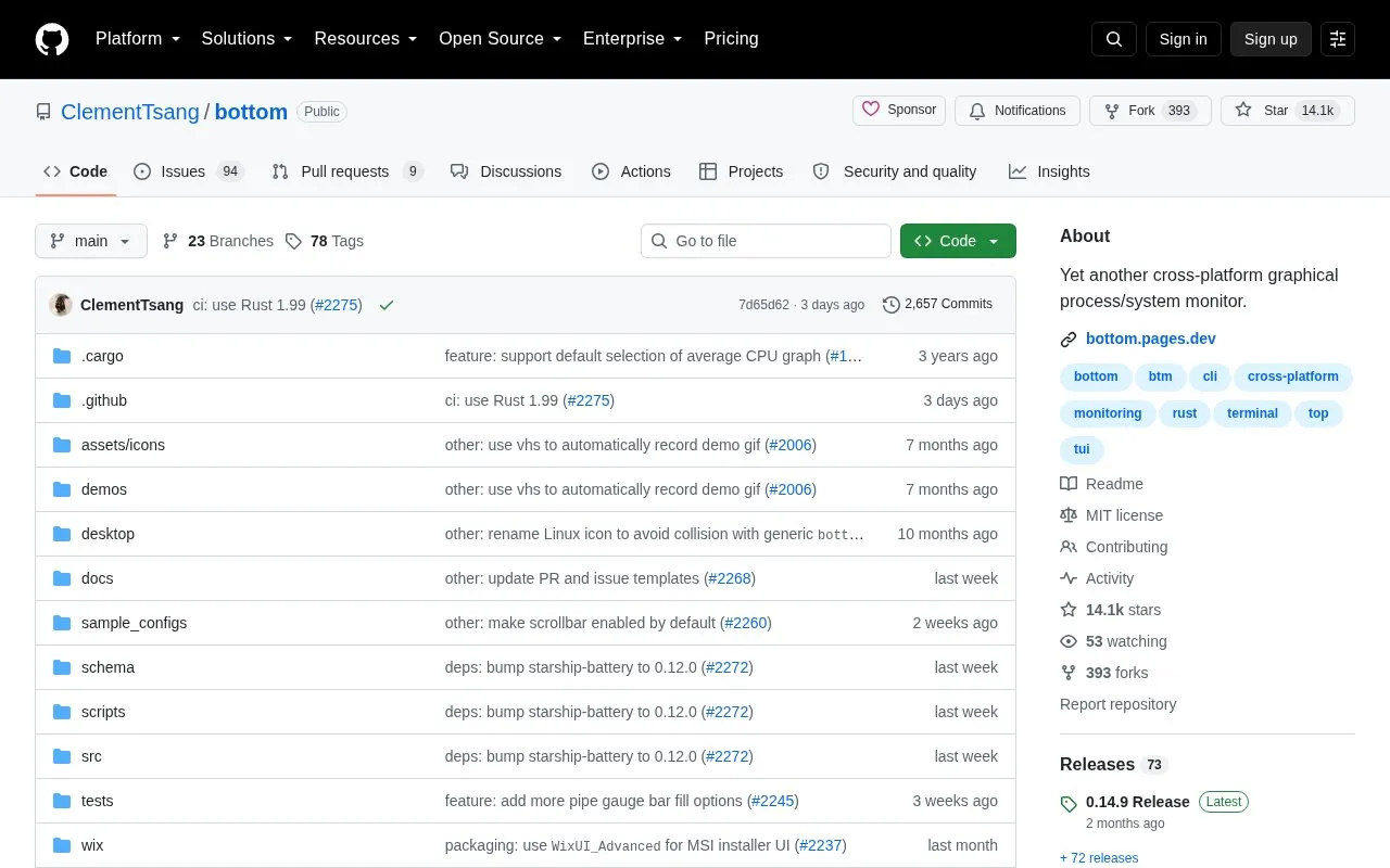 Bottom homepage screenshot