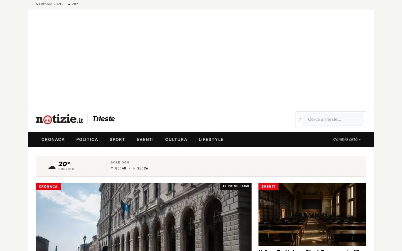 notizie.it · Trieste homepage screenshot
