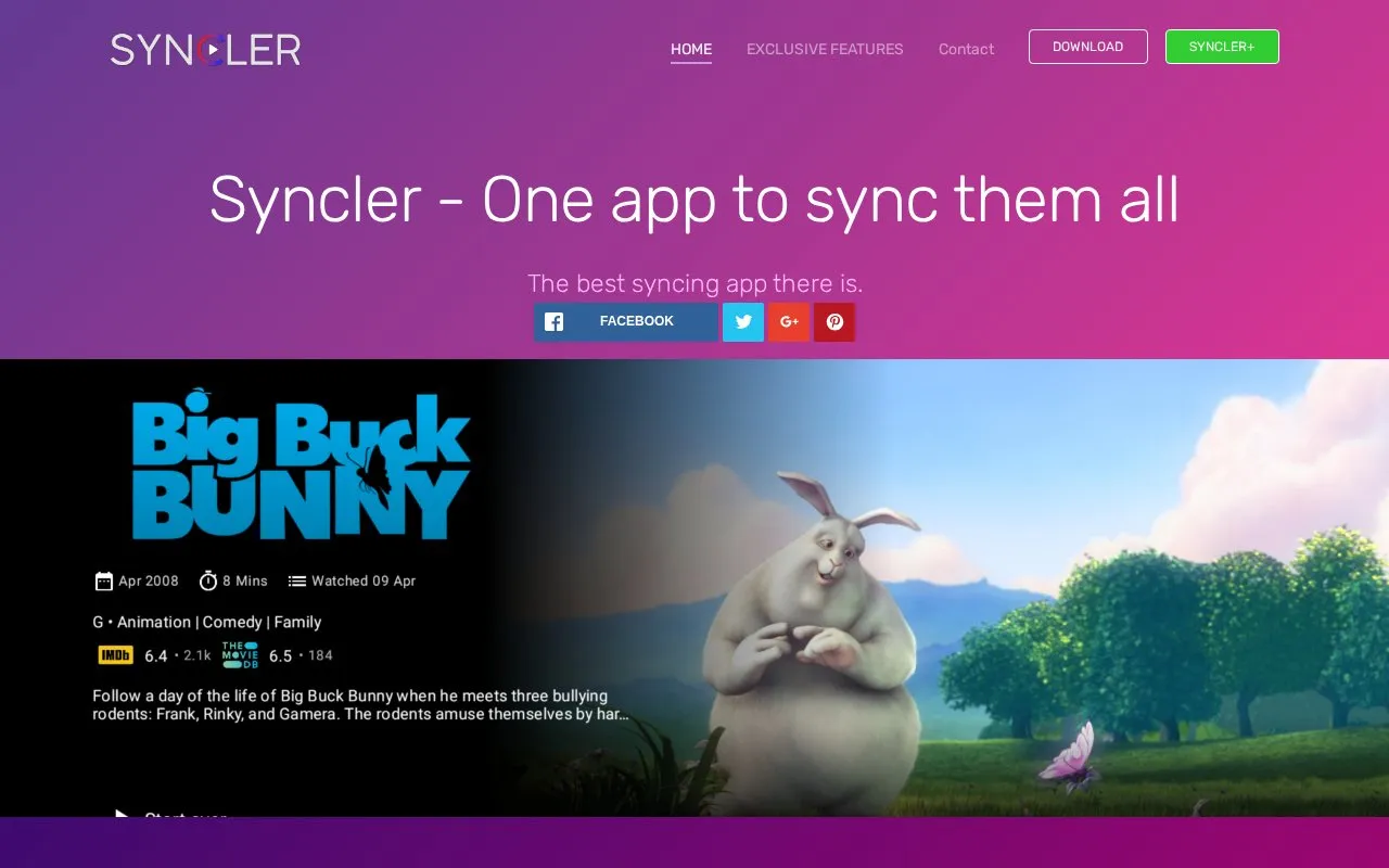 Syncler Beta homepage screenshot