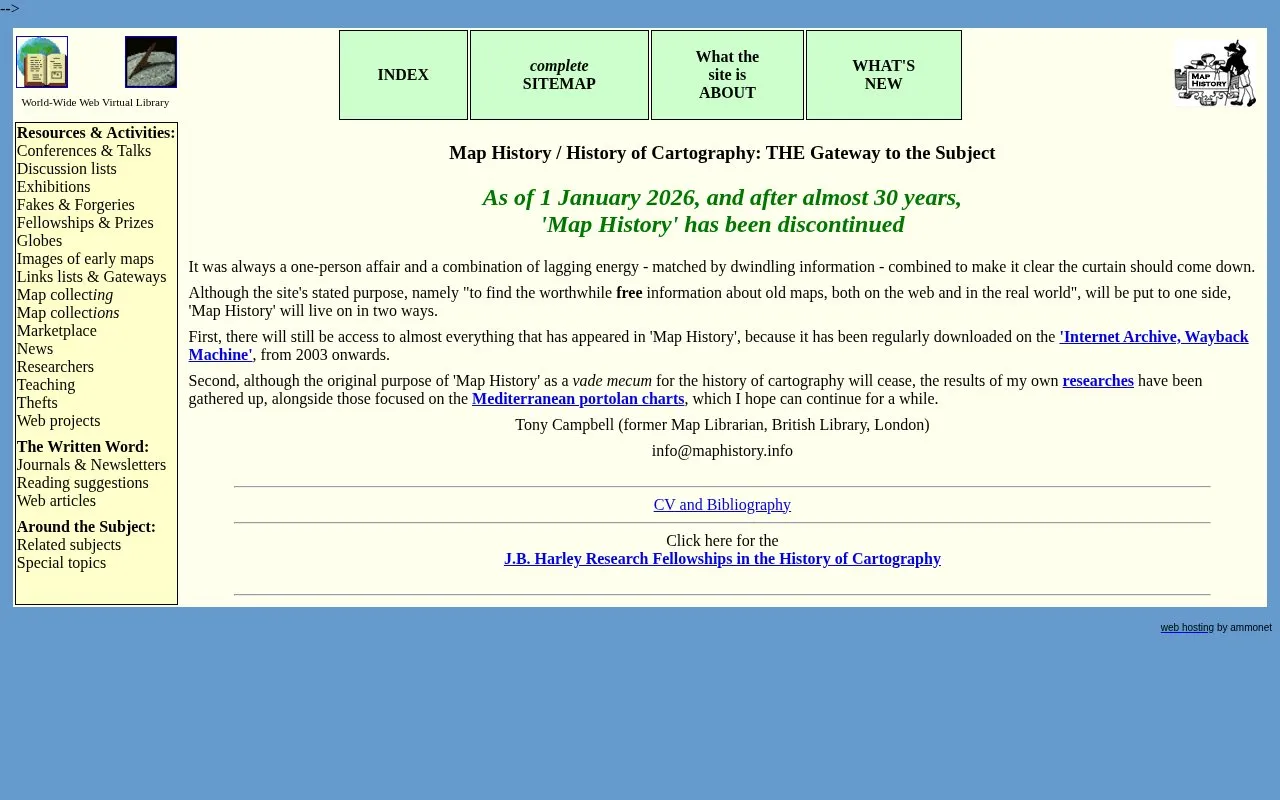 Map History homepage screenshot