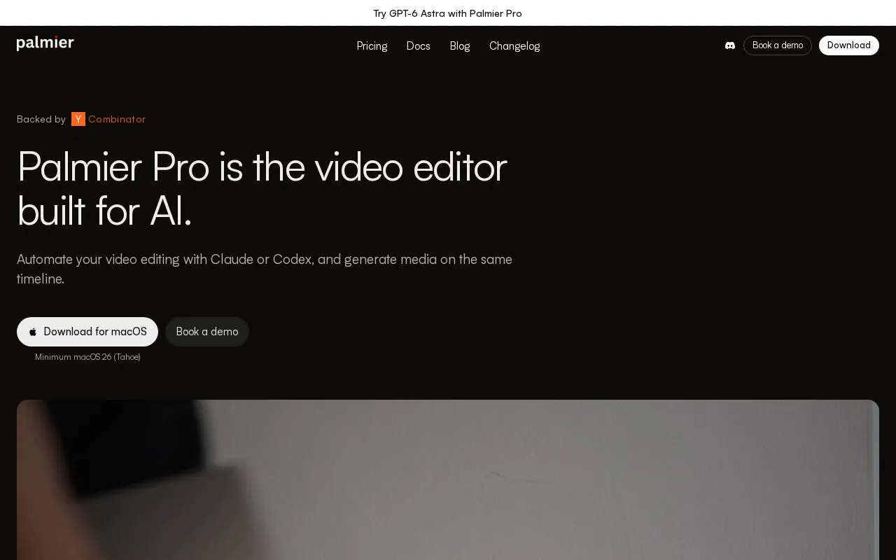 Palmier homepage screenshot