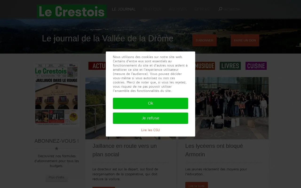 Le Crestois homepage screenshot