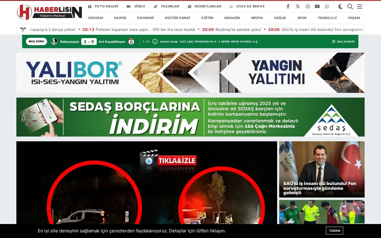Haberlisin homepage screenshot