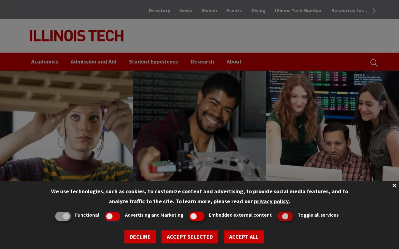 Illinois Institute of Technology homepage screenshot