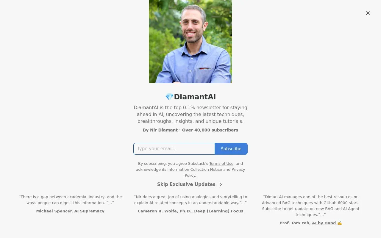 DiamantAI homepage screenshot