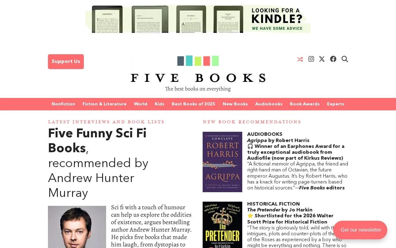 Five Books homepage screenshot
