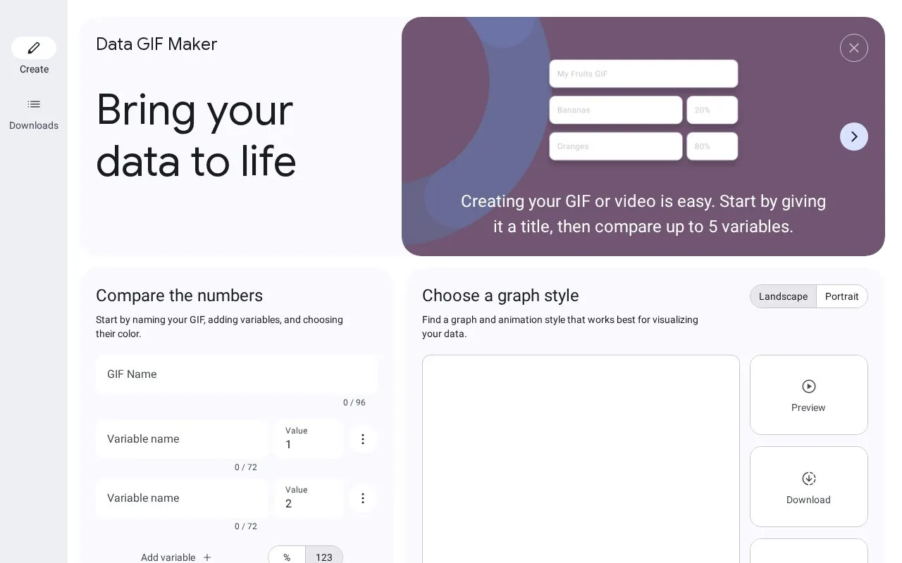 Data GIF Maker homepage screenshot