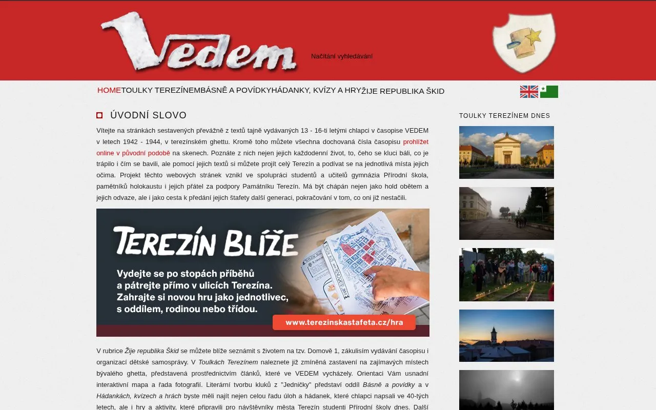 Vedem homepage screenshot
