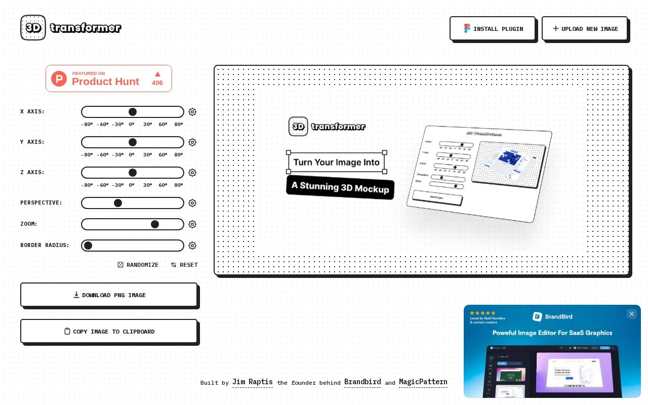3D Transformer homepage screenshot