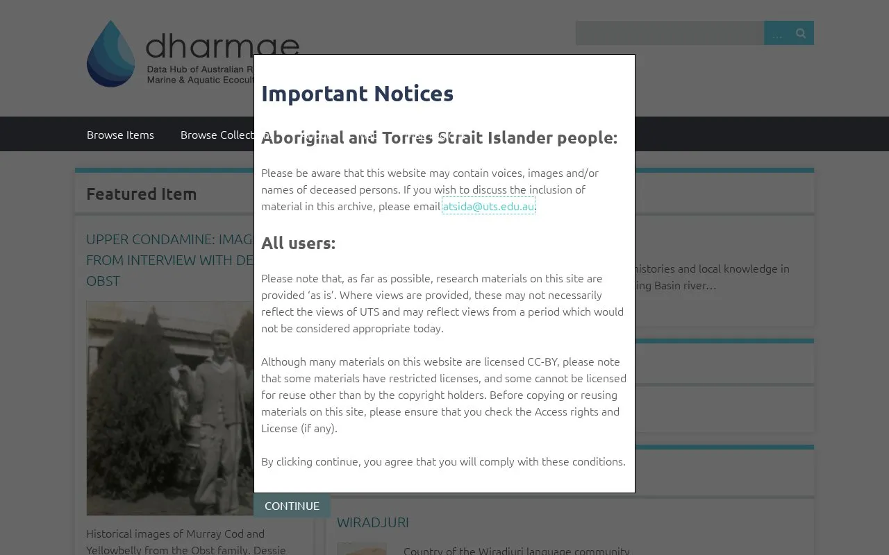 dharmae homepage screenshot